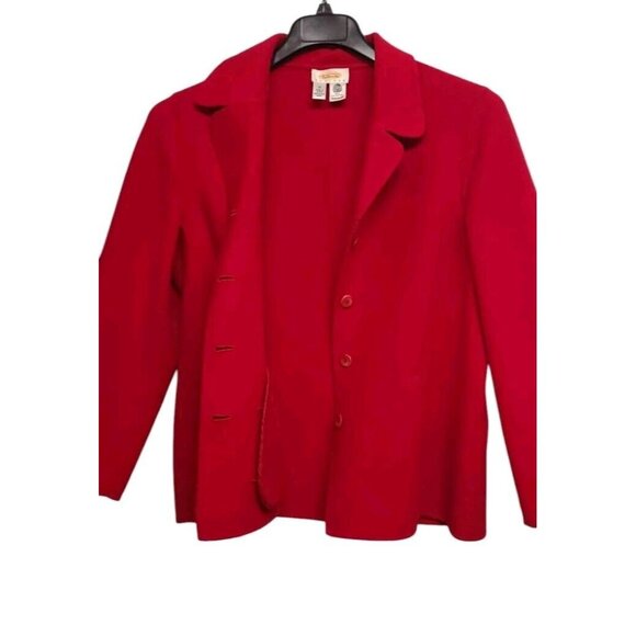 Vintage Talbot's Blazer Womens 10 Petite Red Pure New Wool Jacket Woolmart 90's - Picture 5 of 9
